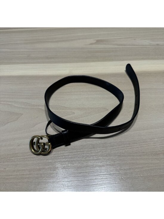 Gucci Marmont Thin Belt 409417 AP 00T Black Leather Size 65 main image 12
